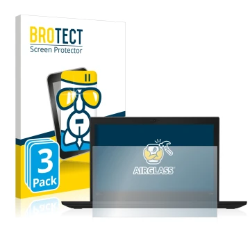 Parte frontale di una confezione del prodotto con il logo del marchio BROTECT. Accanto è raffigurato il dispositivo Lenovo Thi