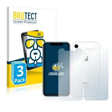 Parte frontale di una confezione del prodotto con il logo del marchio BROTECT. Accanto è raffigurato il dispositivo Apple iPho