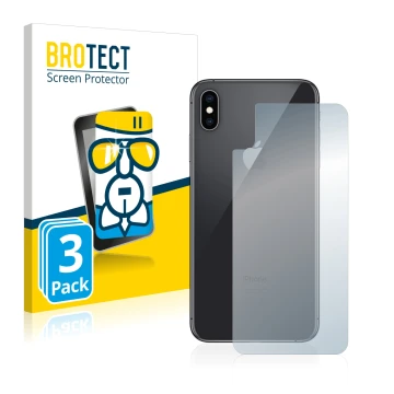 Parte frontale di una confezione del prodotto con il logo del marchio BROTECT. Accanto è raffigurato il dispositivo Apple iPho