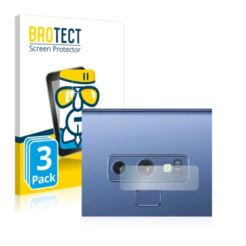 Parte frontale di una confezione del prodotto con il logo del marchio BROTECT. Accanto è raffigurato il dispositivo Samsung Ga