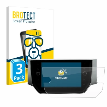 Parte frontale di una confezione del prodotto con il logo del marchio BROTECT. Accanto è raffigurato il dispositivo Seat Ibiza