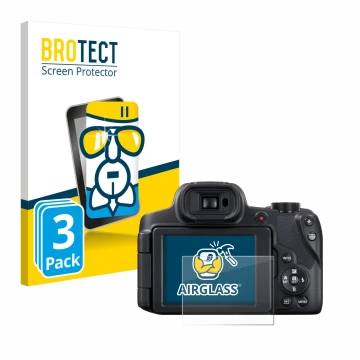 Parte frontale di una confezione del prodotto con il logo del marchio BROTECT. Accanto è raffigurato il dispositivo Canon Powe