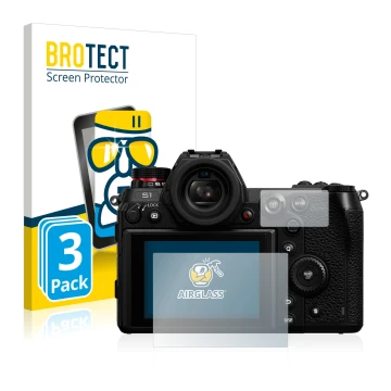 Parte frontale di una confezione del prodotto con il logo del marchio BROTECT. Accanto è raffigurato il dispositivo Panasonic 