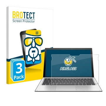 Parte frontale di una confezione del prodotto con il logo del marchio BROTECT. Accanto è raffigurato il dispositivo HP Elite x