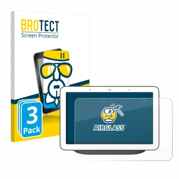 Parte frontale di una confezione del prodotto con il logo del marchio BROTECT. Accanto è raffigurato il dispositivo Google Hom