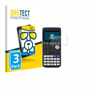 Parte frontale di una confezione del prodotto con il logo del marchio BROTECT. Accanto è raffigurato il dispositivo Casio FX-C