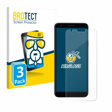 Parte frontale di una confezione del prodotto con il logo del marchio BROTECT. Accanto è raffigurato il dispositivo Google Pix