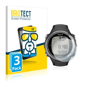 Parte frontale di una confezione del prodotto con il logo del marchio BROTECT. Accanto è raffigurato il dispositivo Suunto D4F