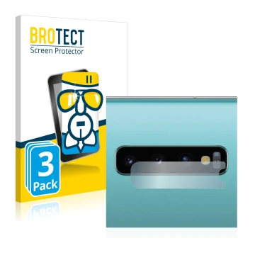 Parte frontale di una confezione del prodotto con il logo del marchio BROTECT. Accanto è raffigurato il dispositivo Samsung Ga