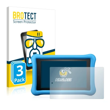 Parte frontale di una confezione del prodotto con il logo del marchio BROTECT. Accanto è raffigurato il dispositivo Amazon Fir