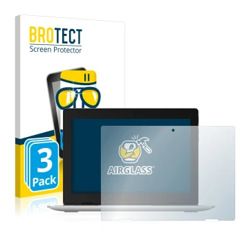 Parte frontale di una confezione del prodotto con il logo del marchio BROTECT. Accanto è raffigurato il dispositivo Lenovo Ide