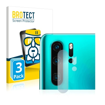 Parte frontale di una confezione del prodotto con il logo del marchio BROTECT. Accanto è raffigurato il dispositivo Huawei P30
