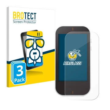 Parte frontale di una confezione del prodotto con il logo del marchio BROTECT. Accanto è raffigurato il dispositivo Garmin App