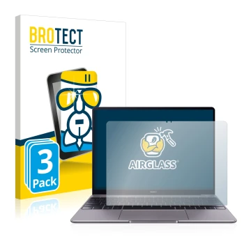 Parte frontale di una confezione del prodotto con il logo del marchio BROTECT. Accanto è raffigurato il dispositivo Huawei Mat