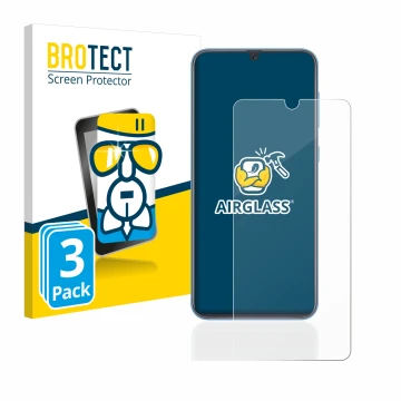 Parte frontale di una confezione del prodotto con il logo del marchio BROTECT. Accanto è raffigurato il dispositivo Samsung Ga