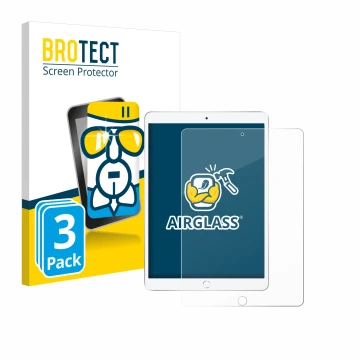 Parte frontale di una confezione del prodotto con il logo del marchio BROTECT. Accanto è raffigurato il dispositivo Apple iPad