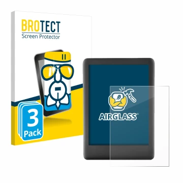 Parte frontale di una confezione del prodotto con il logo del marchio BROTECT. Accanto è raffigurato il dispositivo Amazon Kin