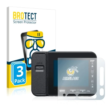 Parte frontale di una confezione del prodotto con il logo del marchio BROTECT. Accanto è raffigurato il dispositivo Sony DSC-R