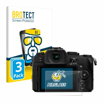Parte frontale di una confezione del prodotto con il logo del marchio BROTECT. Accanto è raffigurato il dispositivo Panasonic 