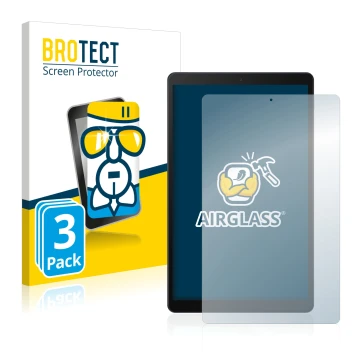 Parte frontale di una confezione del prodotto con il logo del marchio BROTECT. Accanto è raffigurato il dispositivo Samsung Ga