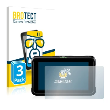 Parte frontale di una confezione del prodotto con il logo del marchio BROTECT. Accanto è raffigurato il dispositivo Atomos Shi