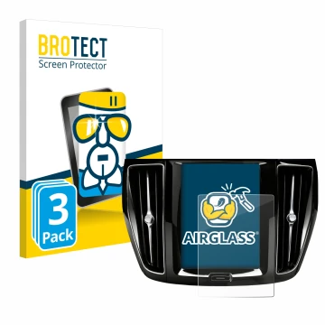 Parte frontale di una confezione del prodotto con il logo del marchio BROTECT. Accanto è raffigurato il dispositivo Volvo V60 