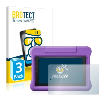 Parte frontale di una confezione del prodotto con il logo del marchio BROTECT. Accanto è raffigurato il dispositivo Amazon Fir