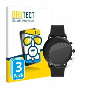 Parte frontale di una confezione del prodotto con il logo del marchio BROTECT. Accanto è raffigurato il dispositivo Fossil The