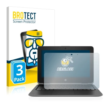 Parte frontale di una confezione del prodotto con il logo del marchio BROTECT. Accanto è raffigurato il dispositivo HP ProBook