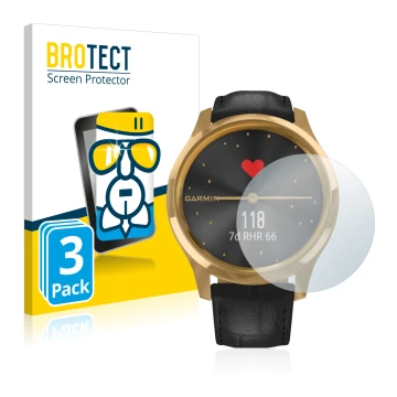 Parte frontale di una confezione del prodotto con il logo del marchio BROTECT. Accanto è raffigurato il dispositivo Garmin viv