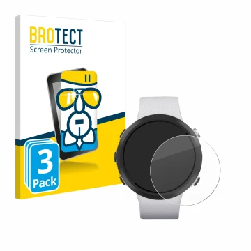 Parte frontale di una confezione del prodotto con il logo del marchio BROTECT. Accanto è raffigurato il dispositivo Garmin Swi