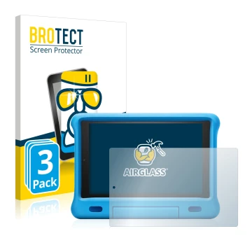 Parte frontale di una confezione del prodotto con il logo del marchio BROTECT. Accanto è raffigurato il dispositivo Amazon Fir
