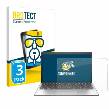 Parte frontale di una confezione del prodotto con il logo del marchio BROTECT. Accanto è raffigurato il dispositivo HP Elite x