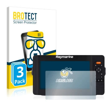 Parte frontale di una confezione del prodotto con il logo del marchio BROTECT. Accanto è raffigurato il dispositivo Raymarine 