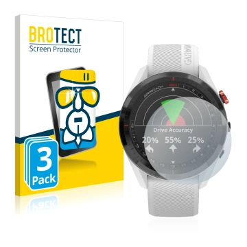 Parte frontale di una confezione del prodotto con il logo del marchio BROTECT. Accanto è raffigurato il dispositivo Garmin App