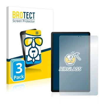 Parte frontale di una confezione del prodotto con il logo del marchio BROTECT. Accanto è raffigurato il dispositivo Samsung Ga