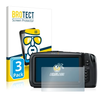 Parte frontale di una confezione del prodotto con il logo del marchio BROTECT. Accanto è raffigurato il dispositivo Blackmagic
