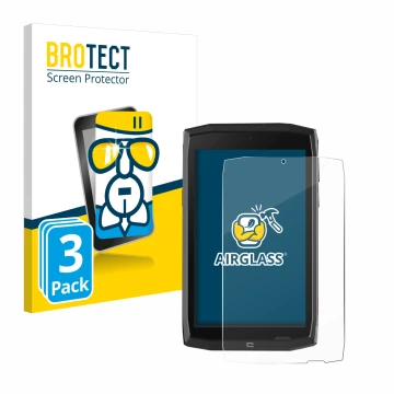 Parte frontale di una confezione del prodotto con il logo del marchio BROTECT. Accanto è raffigurato il dispositivo Crosscall 