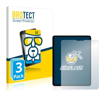 Parte frontale di una confezione del prodotto con il logo del marchio BROTECT. Accanto è raffigurato il dispositivo Apple iPad