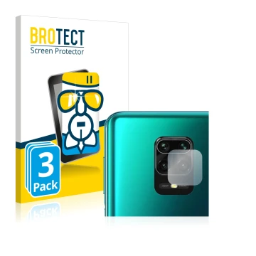 Parte frontale di una confezione del prodotto con il logo del marchio BROTECT. Accanto è raffigurato il dispositivo Xiaomi Red