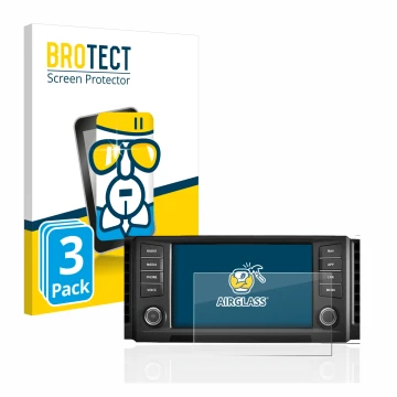 Parte frontale di una confezione del prodotto con il logo del marchio BROTECT. Accanto è raffigurato il dispositivo Seat Leon 