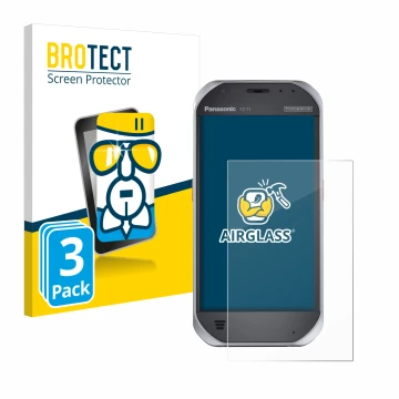 Parte frontale di una confezione del prodotto con il logo del marchio BROTECT. Accanto è raffigurato il dispositivo Panasonic 
