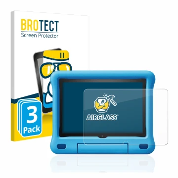 Parte frontale di una confezione del prodotto con il logo del marchio BROTECT. Accanto è raffigurato il dispositivo Amazon Fir