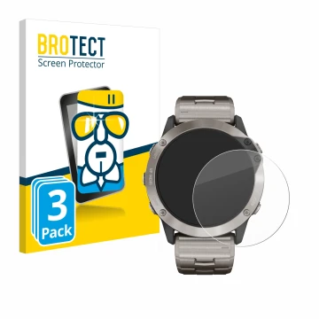 Parte frontale di una confezione del prodotto con il logo del marchio BROTECT. Accanto è raffigurato il dispositivo Garmin qua