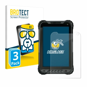 Parte frontale di una confezione del prodotto con il logo del marchio BROTECT. Accanto è raffigurato il dispositivo UniStrong 