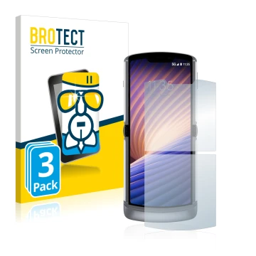 Parte frontale di una confezione del prodotto con il logo del marchio BROTECT. Accanto è raffigurato il dispositivo Motorola R