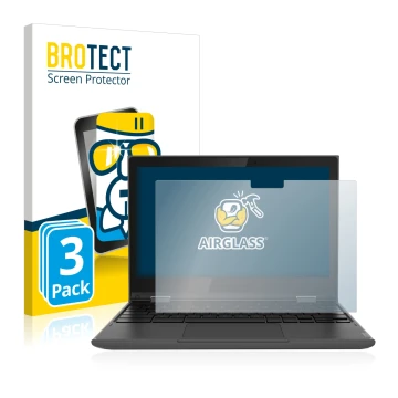 Parte frontale di una confezione del prodotto con il logo del marchio BROTECT. Accanto è raffigurato il dispositivo Lenovo 300