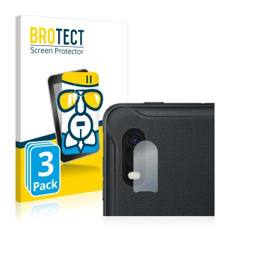 Parte frontale di una confezione del prodotto con il logo del marchio BROTECT. Accanto è raffigurato il dispositivo Samsung Ga