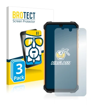 Parte frontale di una confezione del prodotto con il logo del marchio BROTECT. Accanto è raffigurato il dispositivo Ulefone Ar