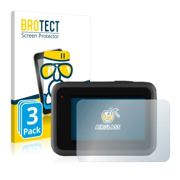 Parte frontale di una confezione del prodotto con il logo del marchio BROTECT. Accanto è raffigurato il dispositivo GoPro Hero